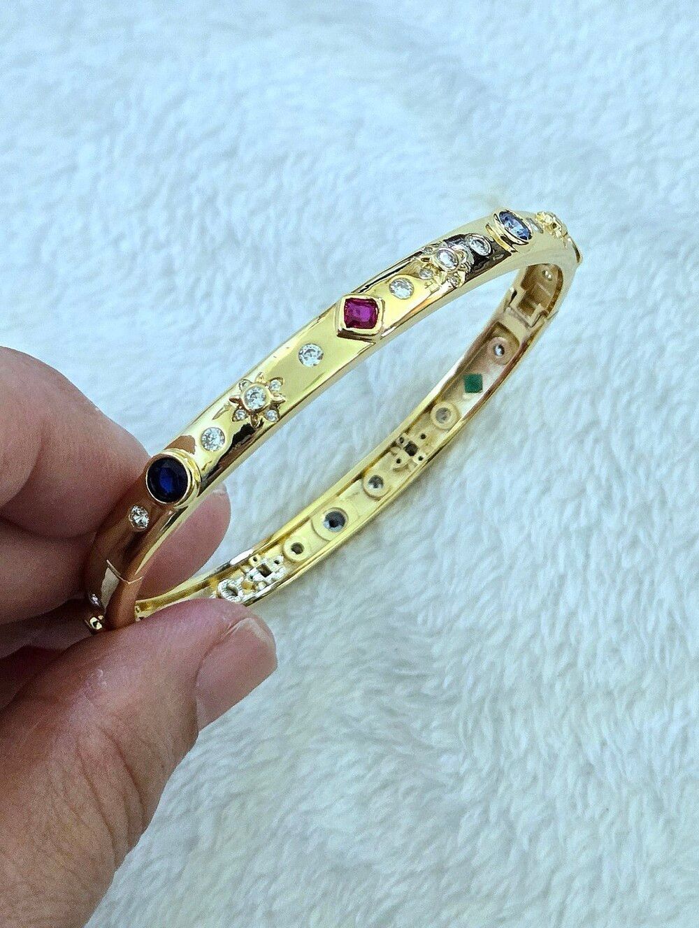 Zeyzey Thin Gold💛 Hinged Bracelet with Cubic Zirconias💎 - NWT - Picture 15 of 16